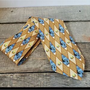 TROPICALS BY TANGO Silk Palm Tree Print Neck Tie